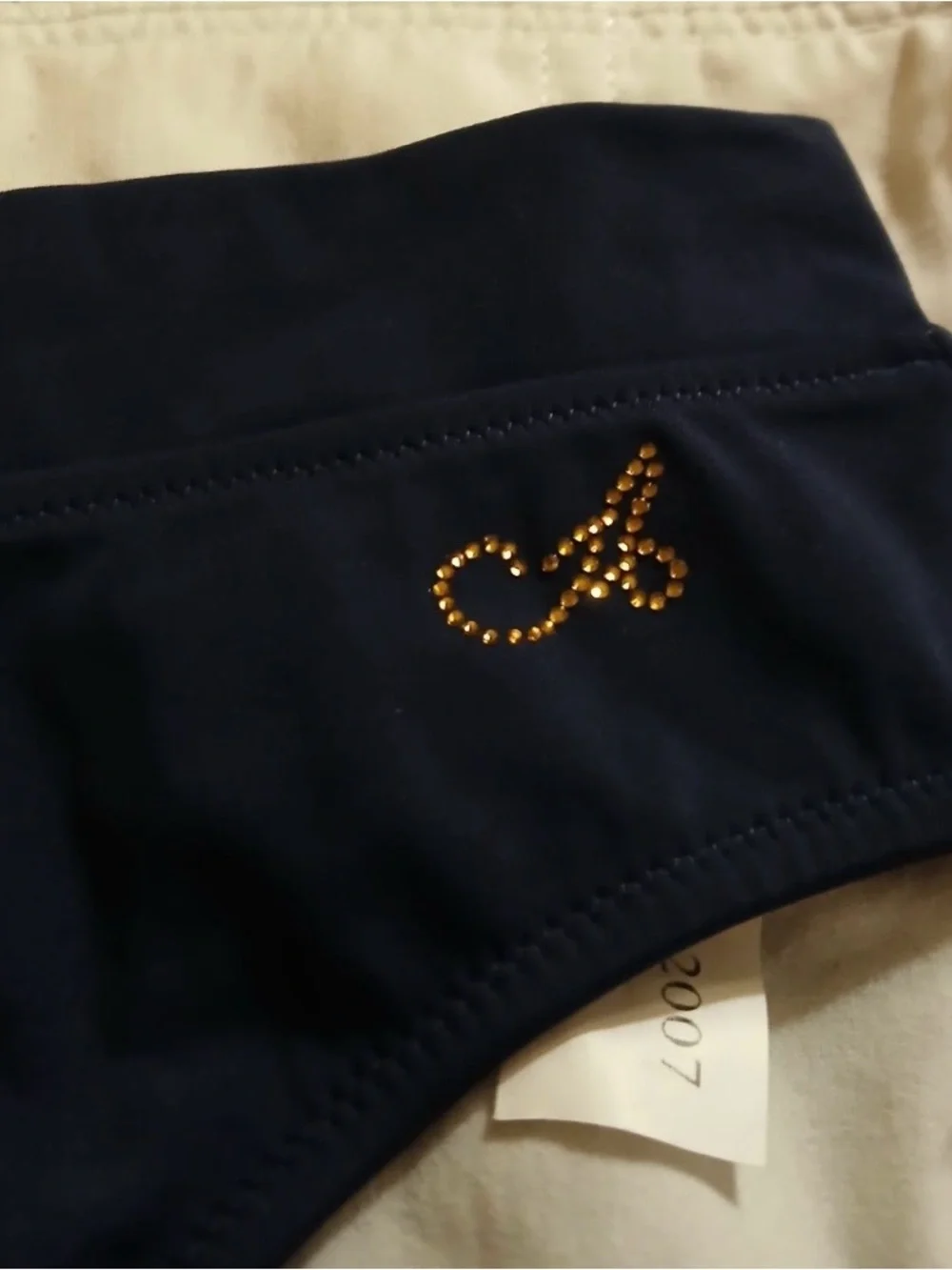 Amarea Navy Padded Bikini Bra with High-Rise Bottoms